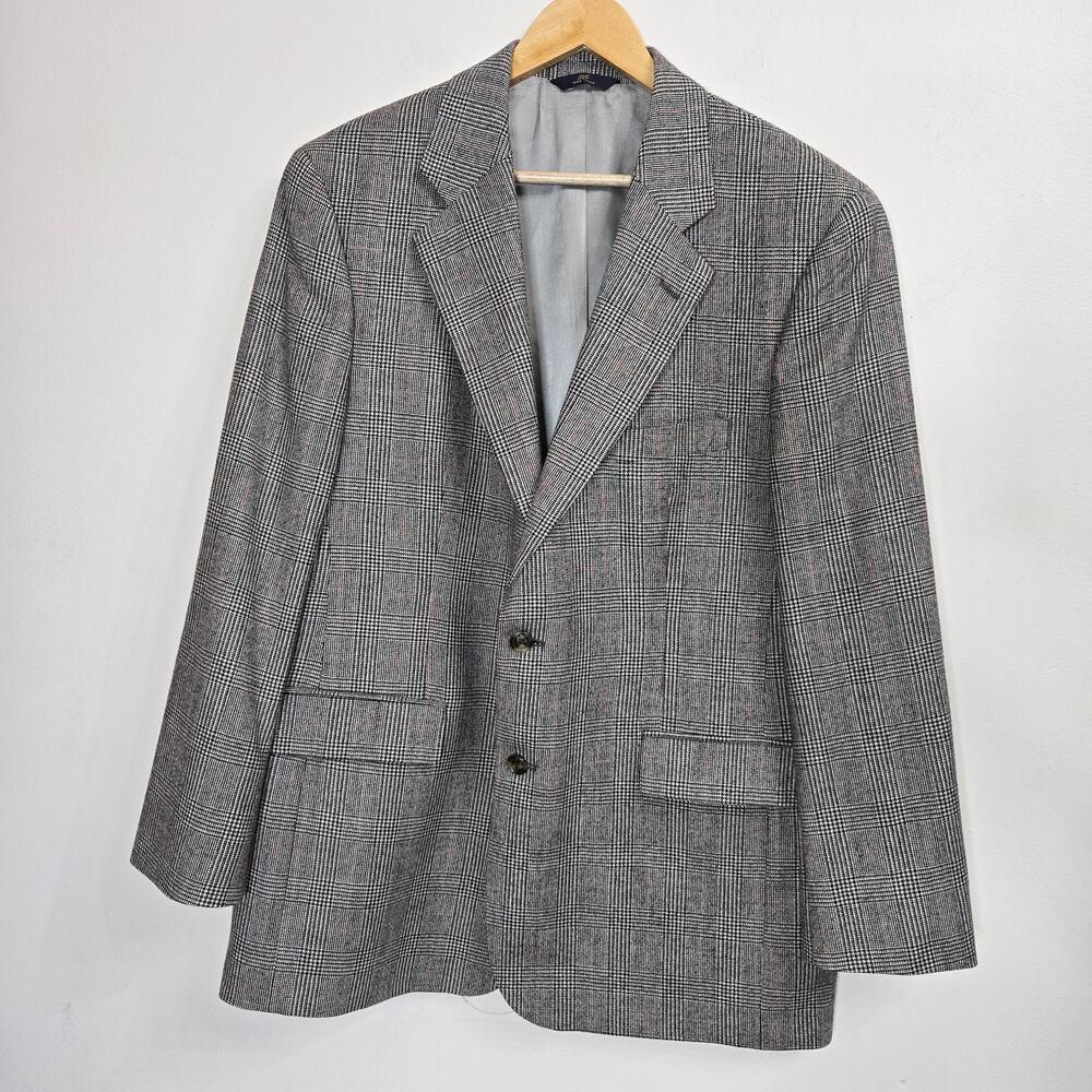 Brooks Brothers 346 Men Academia Prep Wool Plaid Blazer Suit Jacket Sport Coat M